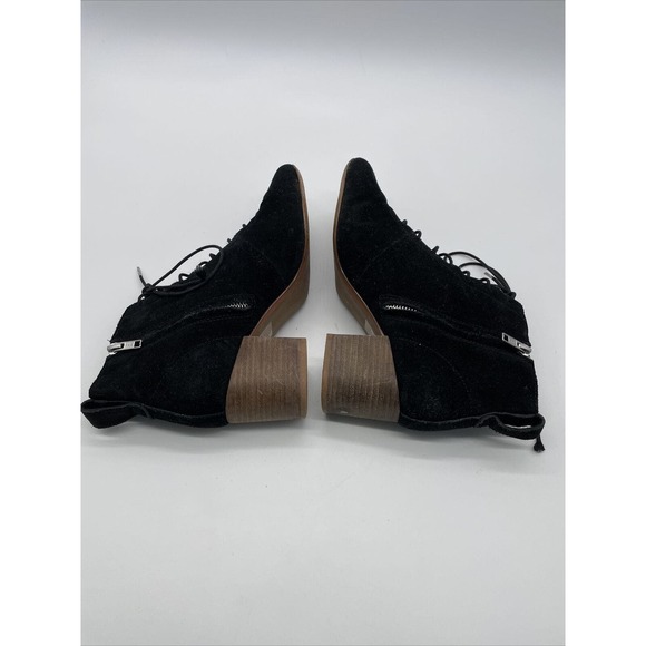 Madewell The Emilia Lace-Up Boot Stacked‎ Heel black Suede Women’s Sz 9 - Picture 4 of 6
